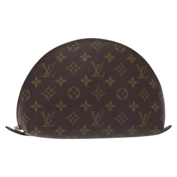 LOUIS VUITTON Monogram Trousse Demi Ronde Cosmetic Pouch M47520 LV Auth 131304 - Picture 1 of 16